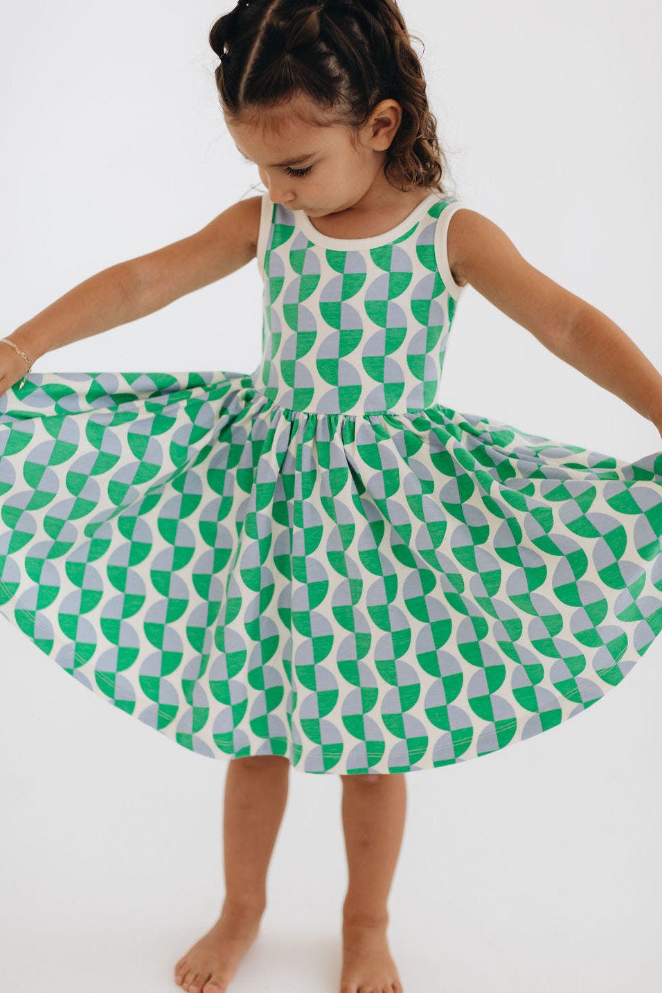 Sleeveless Twirl Dress in Retro Twirl