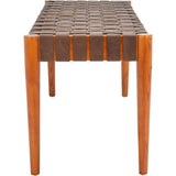 Amalia Leather Weave Bench