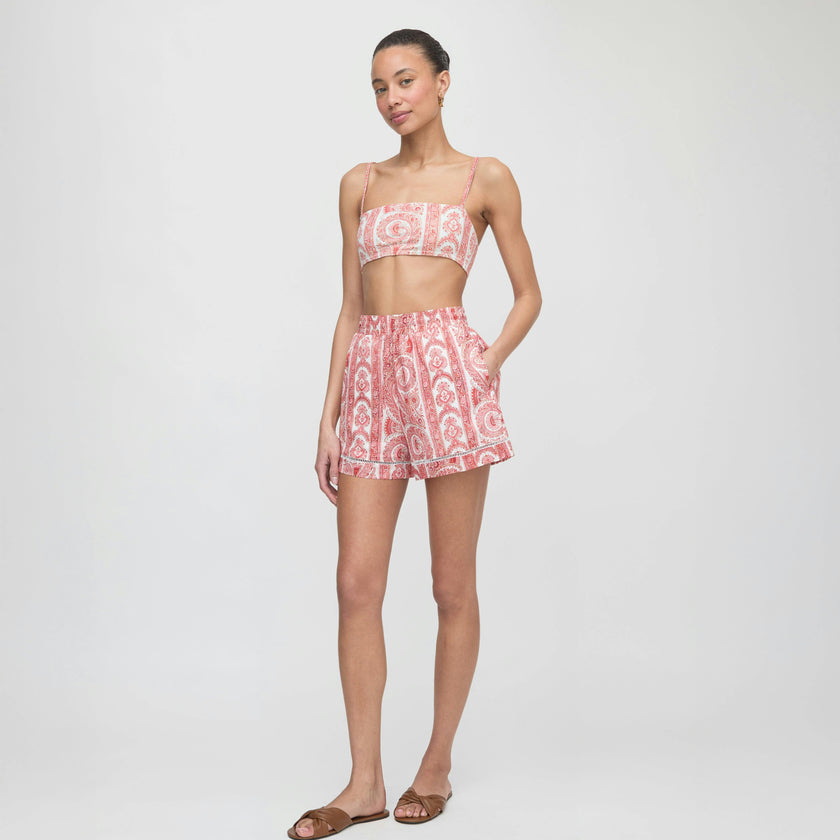 The Audrey Short - Coral Corsica Paisley