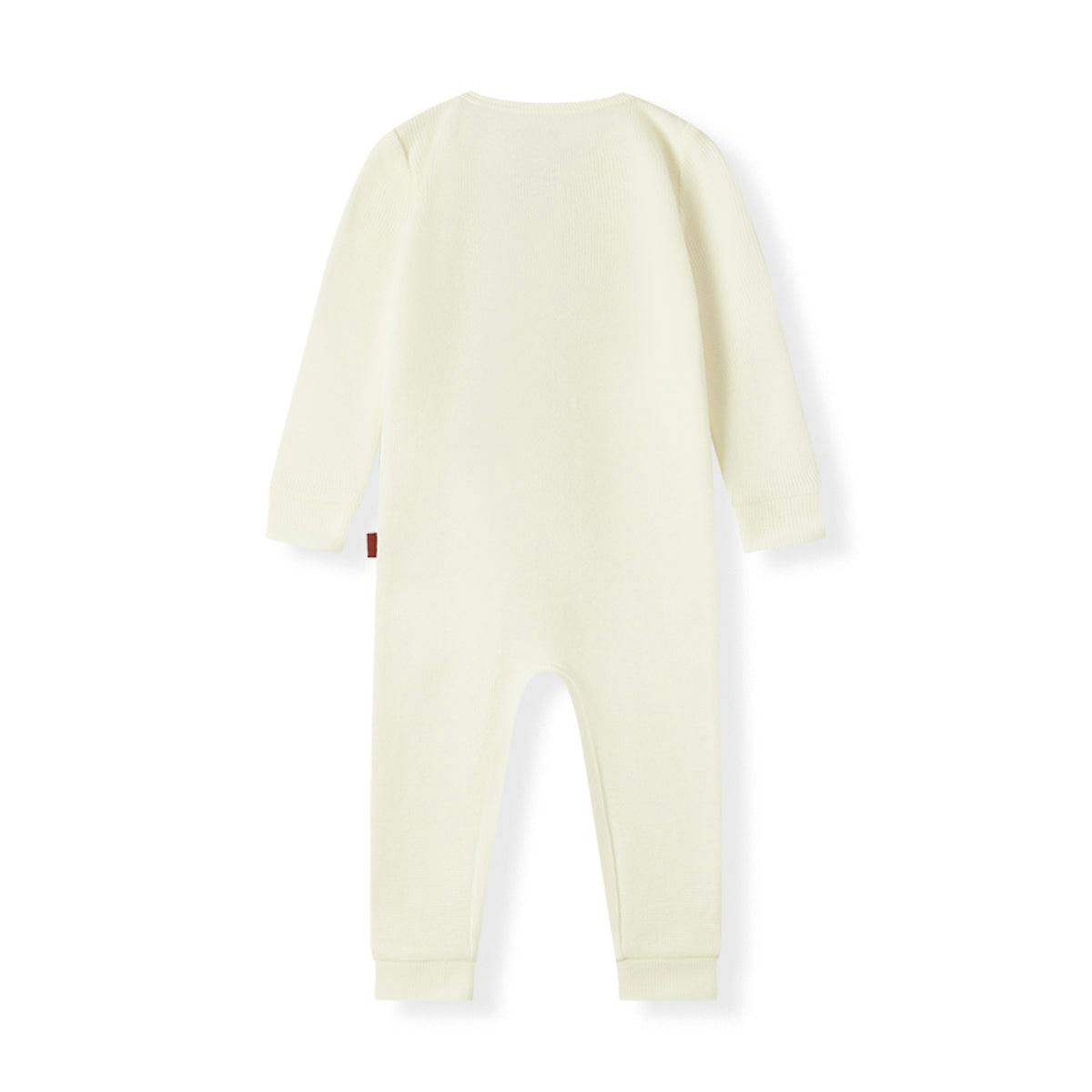 Cream Waffle Zipper Pajama