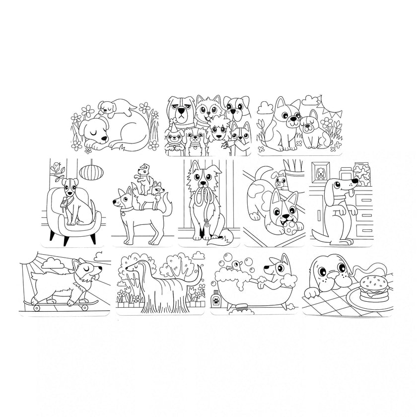 Undercover Art Hidden Pattern Coloring Activity Art Cards - Dog Days - 12 Cards