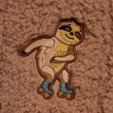 Sherpa Tote Bag – Cozy, Colorful & Convertible with Matching Coin Purse, Skating Sloths
