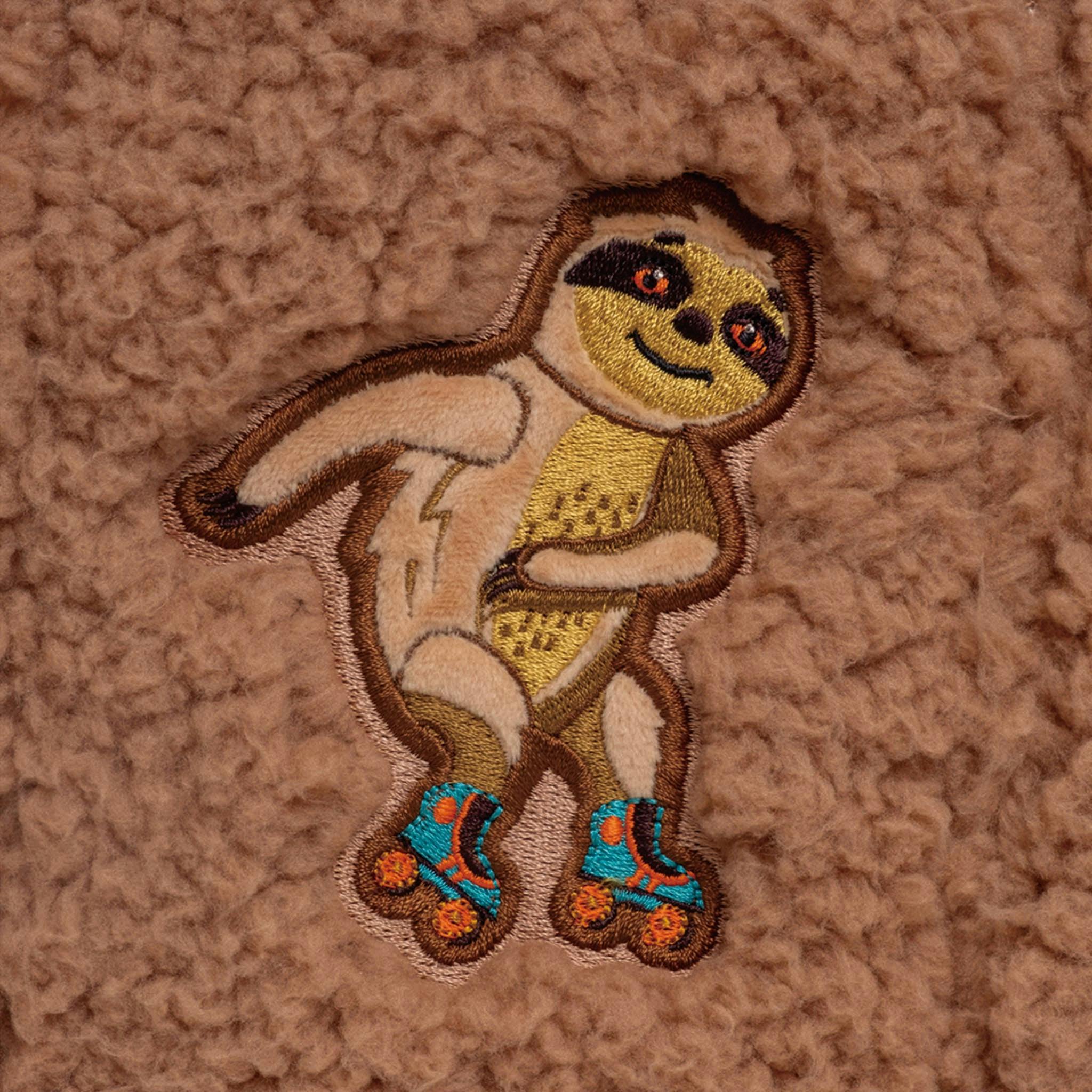 Sherpa Tote Bag – Cozy, Colorful & Convertible with Matching Coin Purse, Skating Sloths