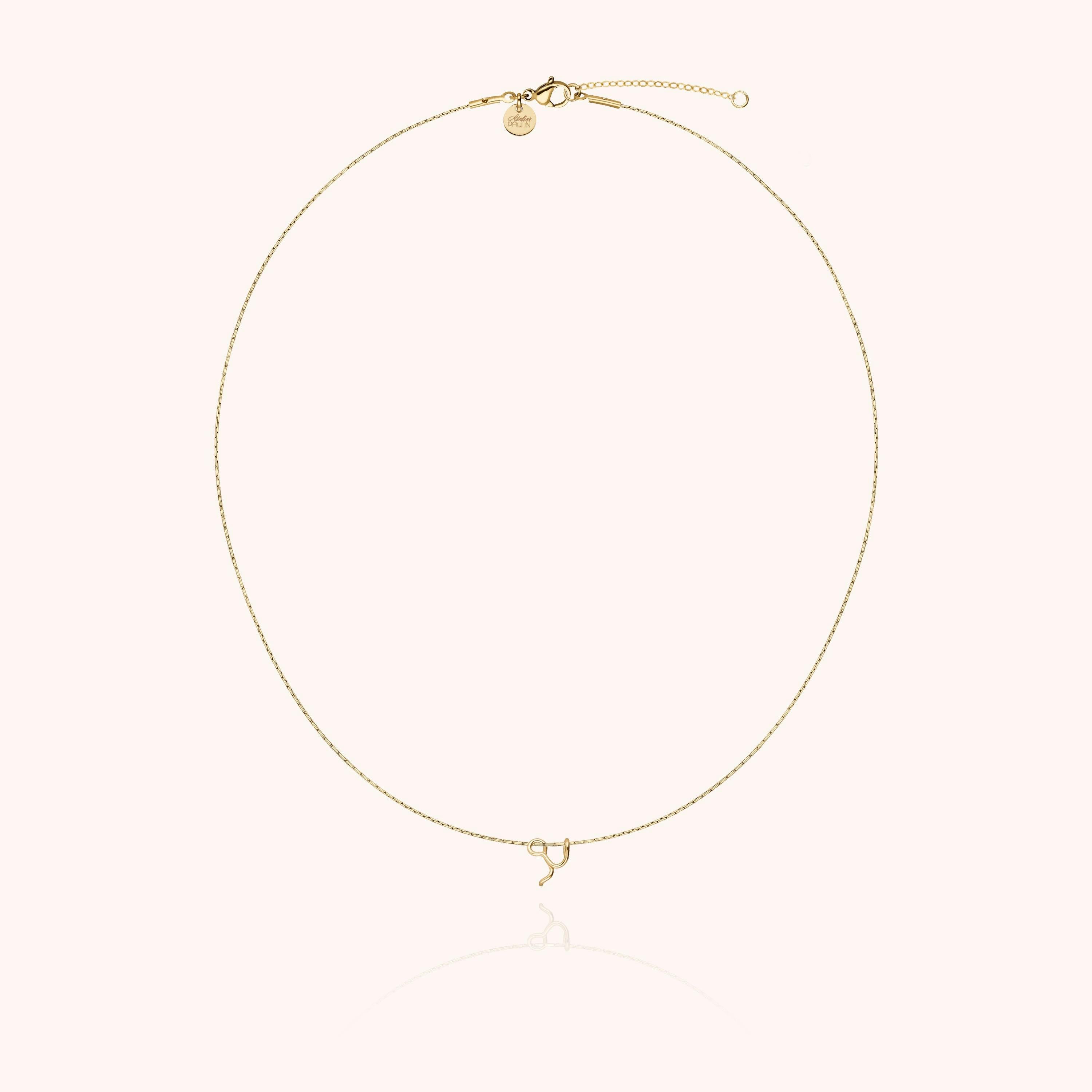 Initial Necklace, 14k Yellow Gold Filled