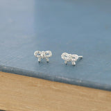 Bow with Crystals Stud Earrings