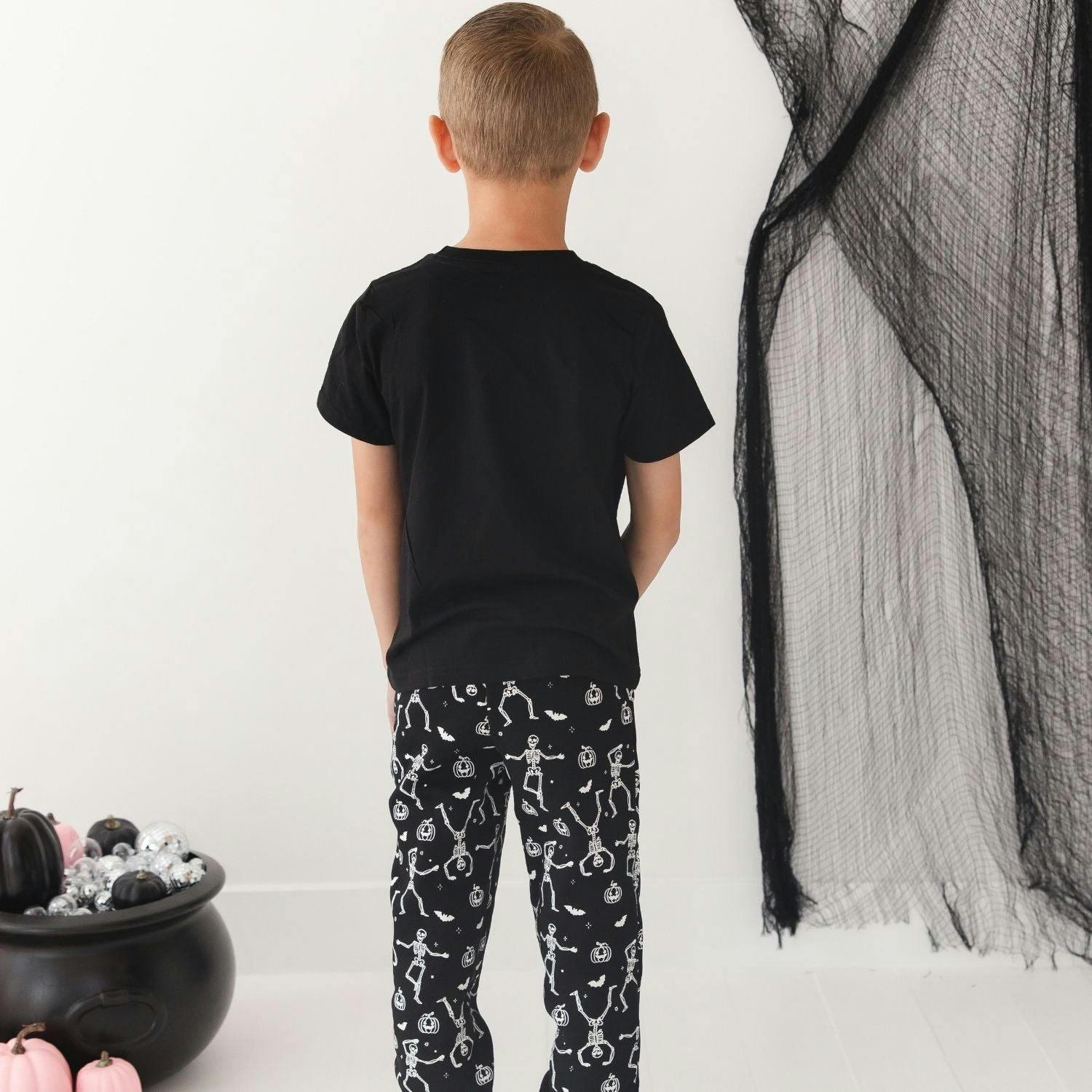 Glow In The Dark Silly Skelly Halloween Short Sleeve T-Shirt