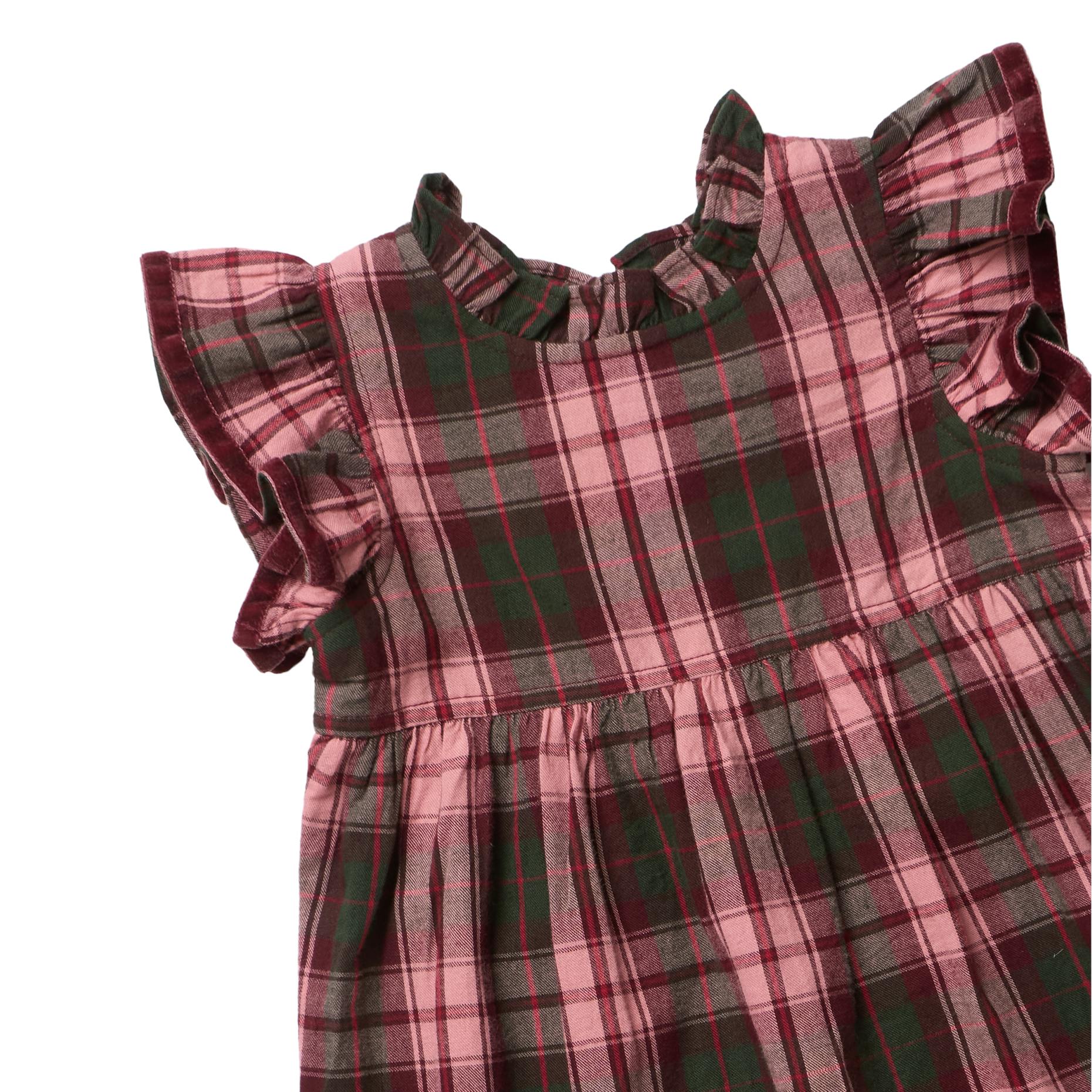 Baby Girls Jennifer Jumper - Burgundy Tartan