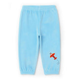 Velour Jogger Pants With Airplane