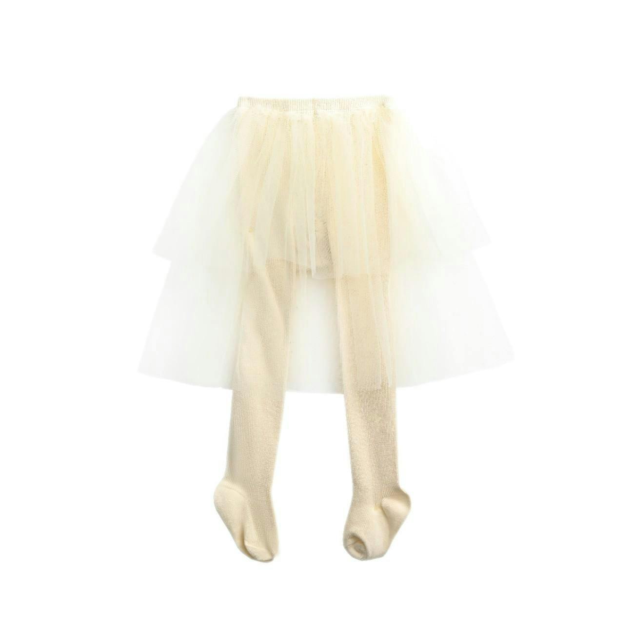 Beige Tulle Twirl Skirt