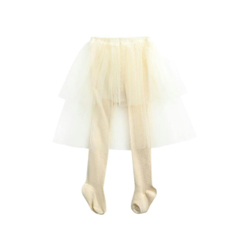 Beige Tulle Twirl Skirt