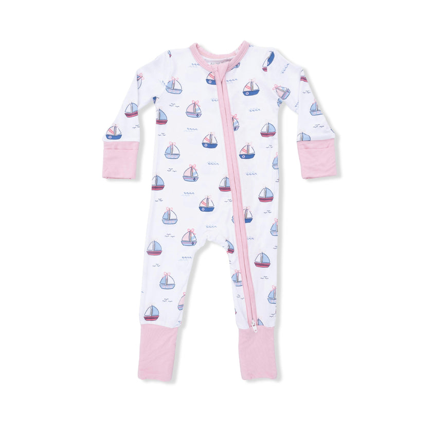 Bubbly Sailboats Pink - Convertible Romper