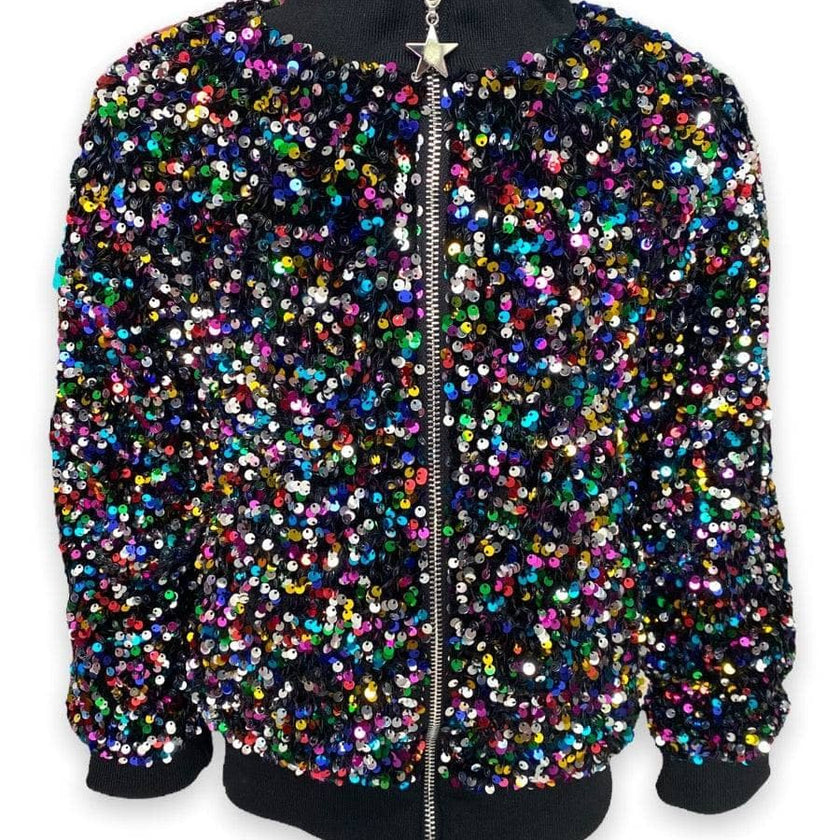 Shimmering Stardust Sequin Bomber