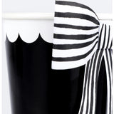 Black & White Stripy Bow Cups