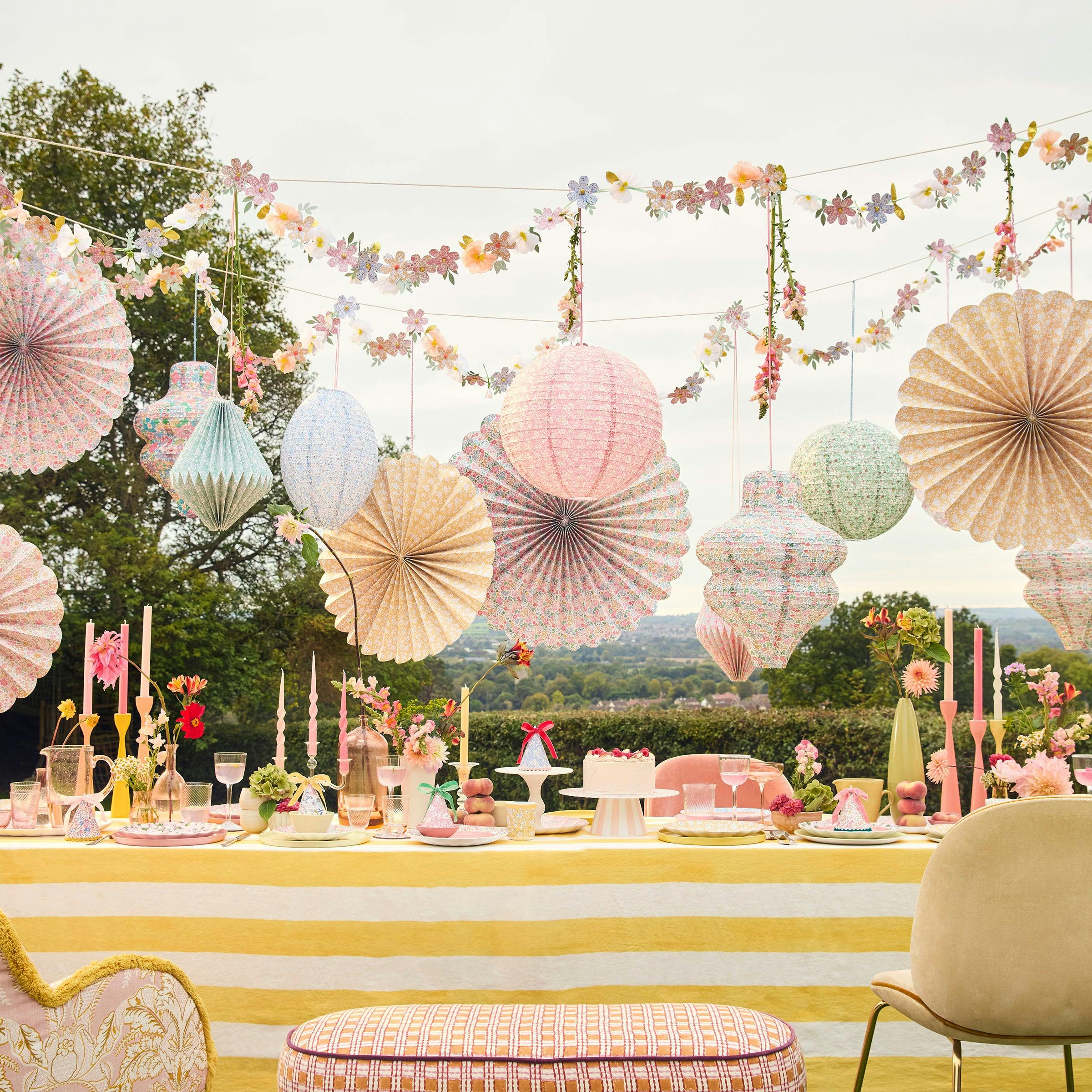 Meri Meri x Liberty Origami Lantern Decorations