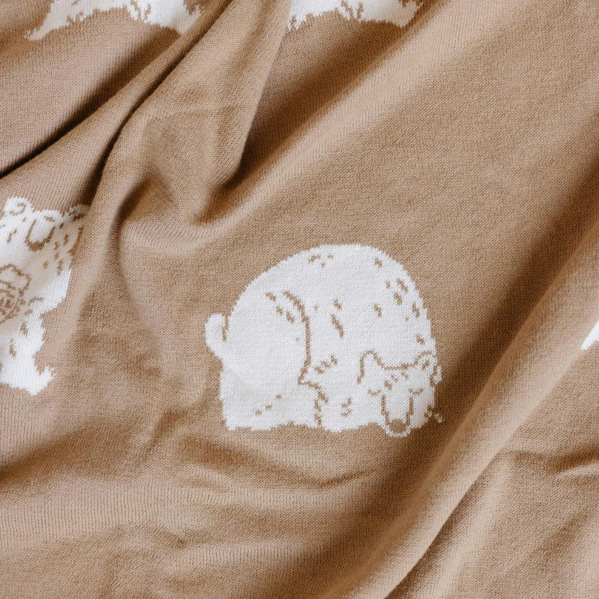 Organic Cotton Blanket, Honey Bear