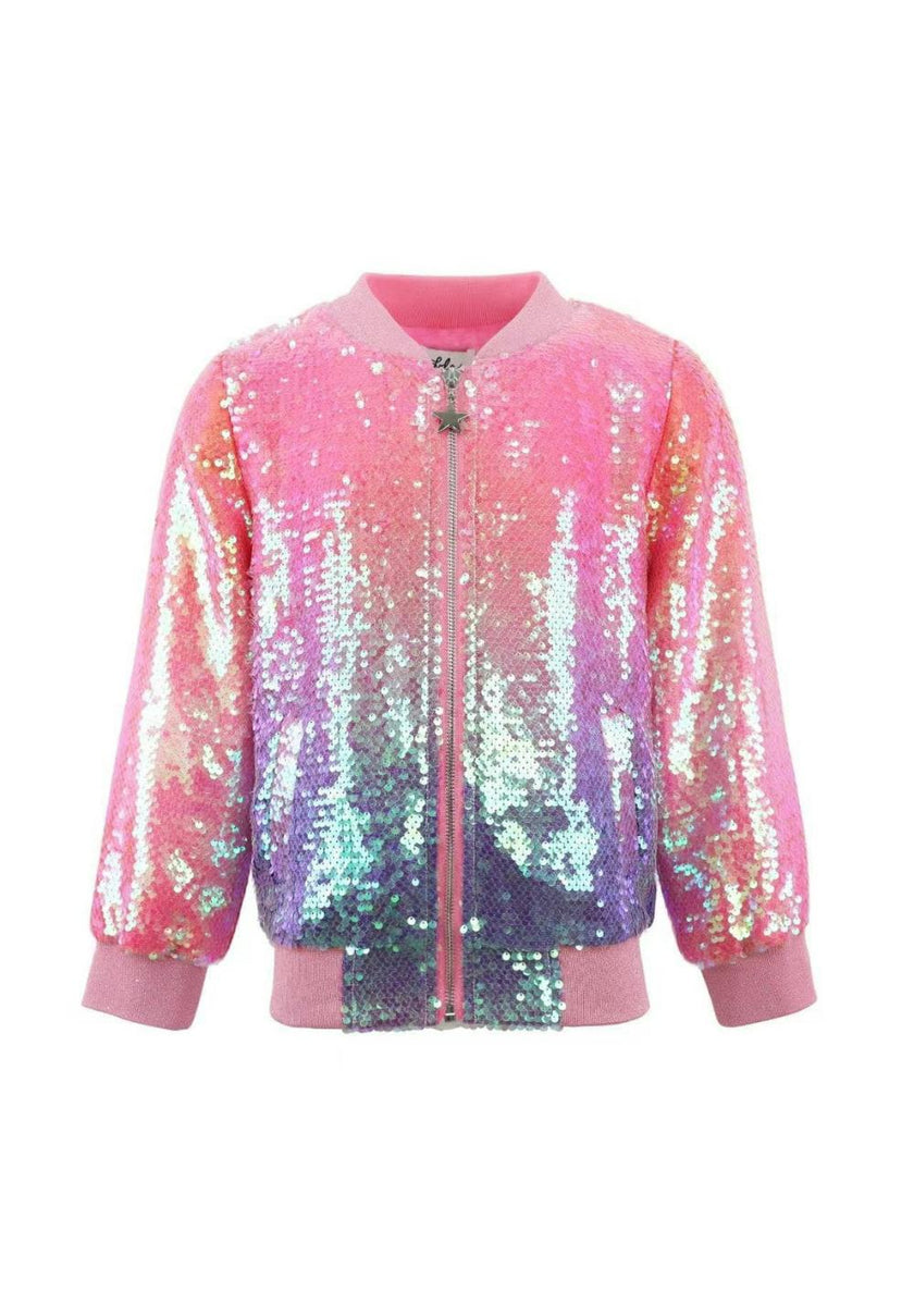Bubble Gum Shimmer Sequin Bomber