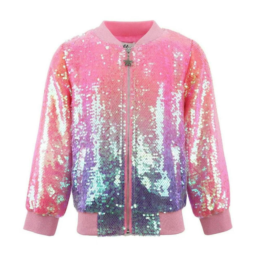 Bubble Gum Shimmer Sequin Bomber