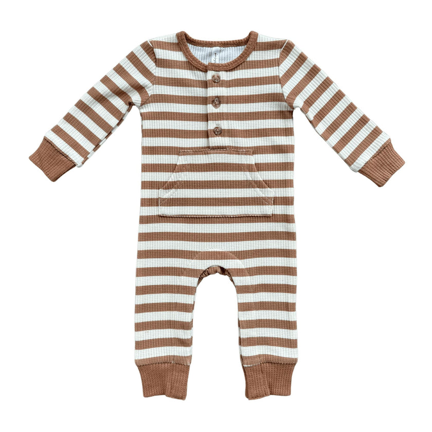 Baby Boy Waffle Romper