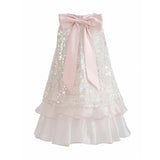 Pink Sylvara Sequin Ruffle Skirt Set