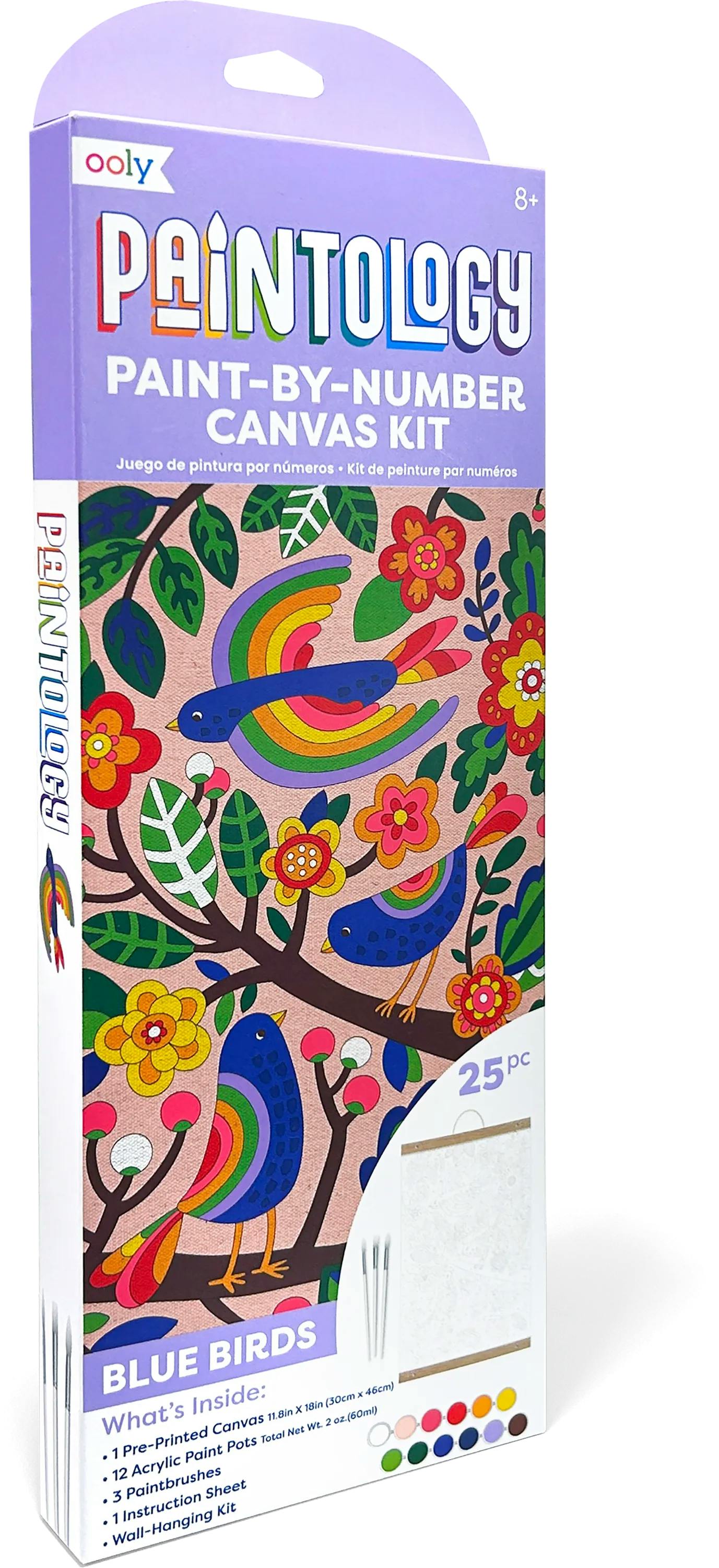 Paintology Paint-By-Number Canvas Kit - Blue Birds