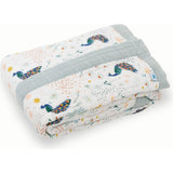 Cotton Muslin Baby Quilt - Peacock