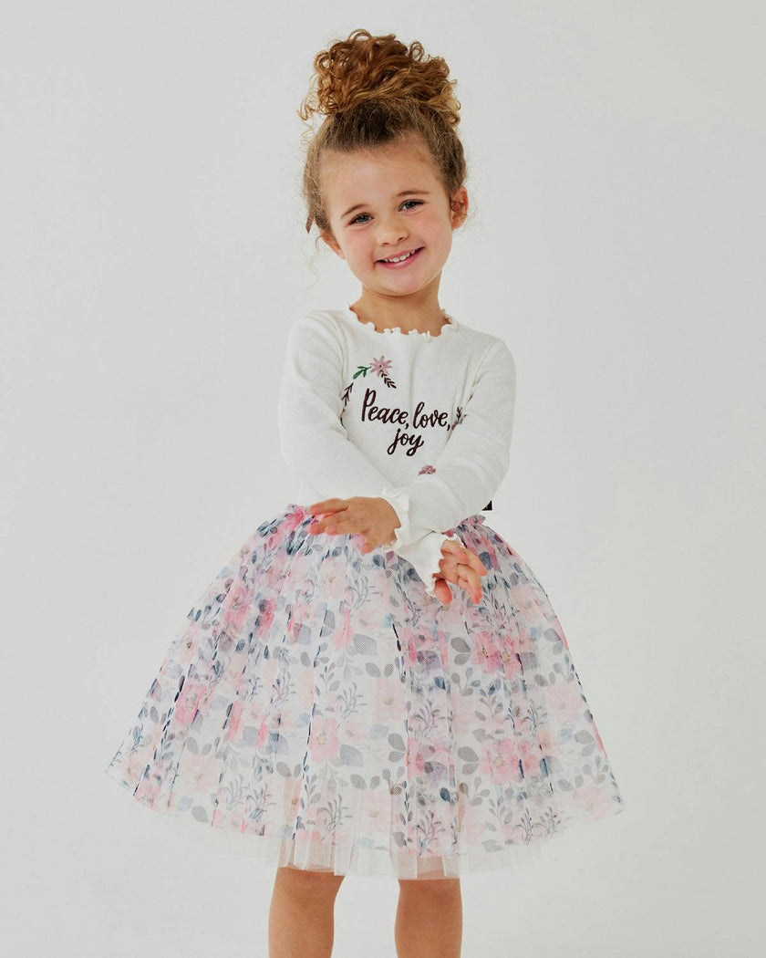 Embroidered Flower Tutu
