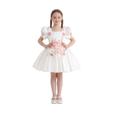 White Elarose Floral Embellished Dress