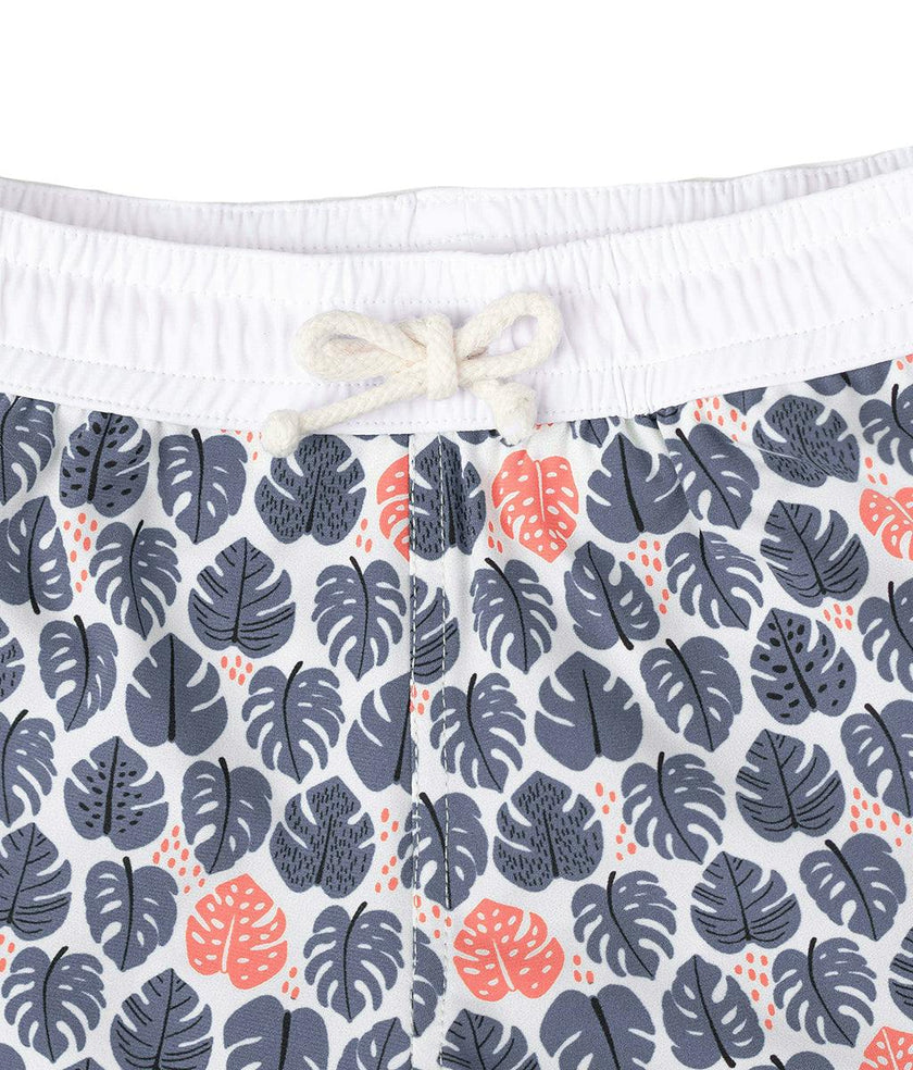Swimshort Tommaso - Tropical Leaves Pebbles Print