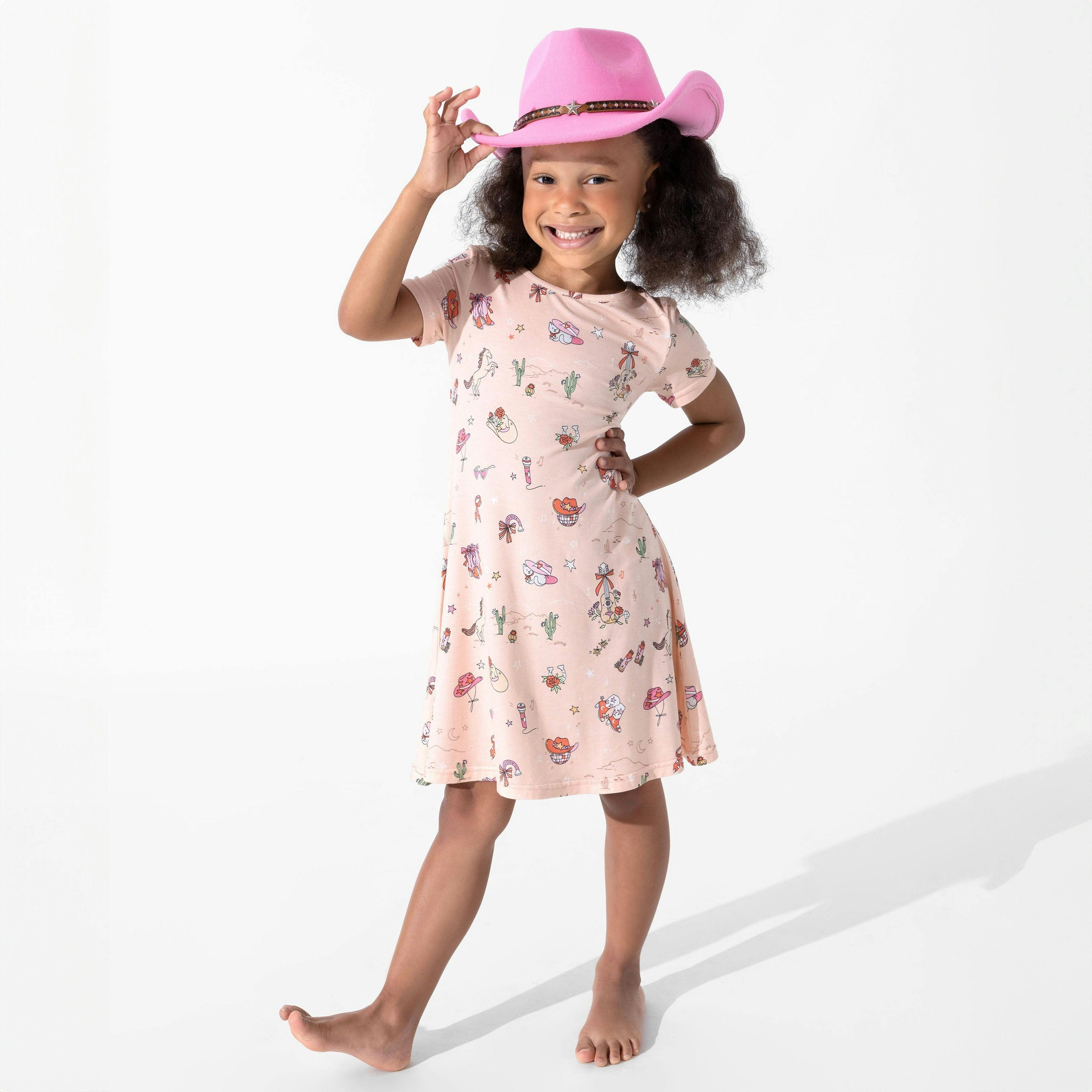 Cowgirl Bamboo Girls' Short Sleeve Dress