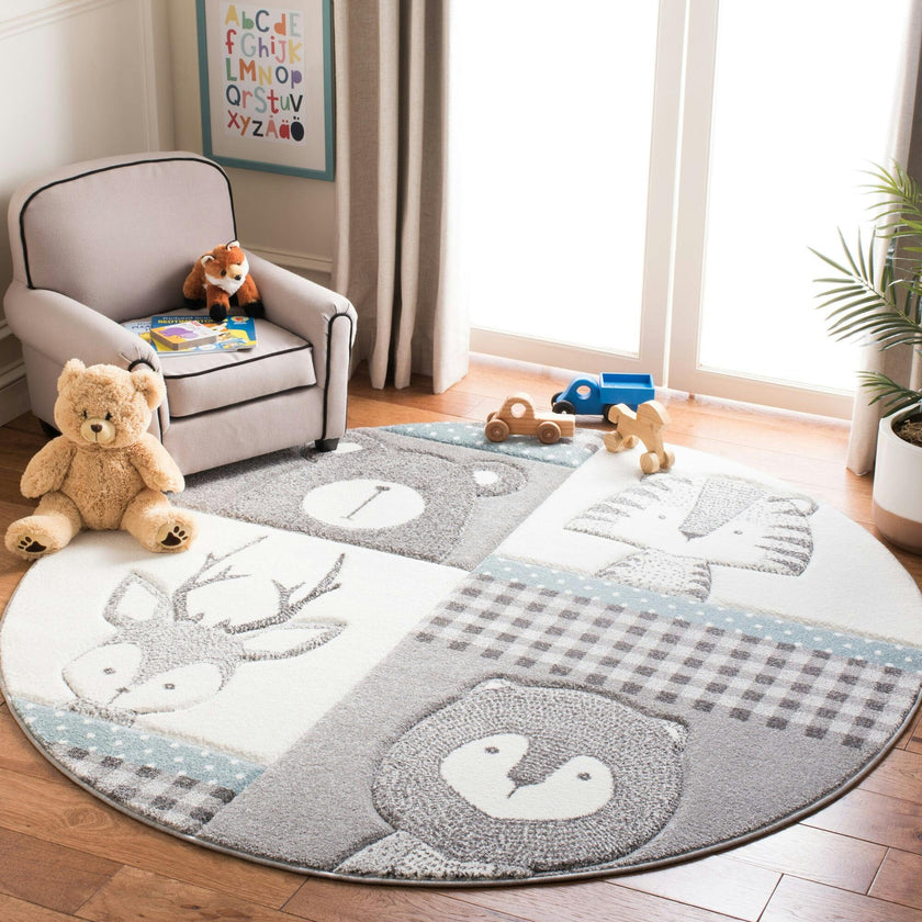 Carousel Kids Leo Rug, Grey