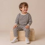 Organic Tee & Pant Slouch Set - Midnight Check