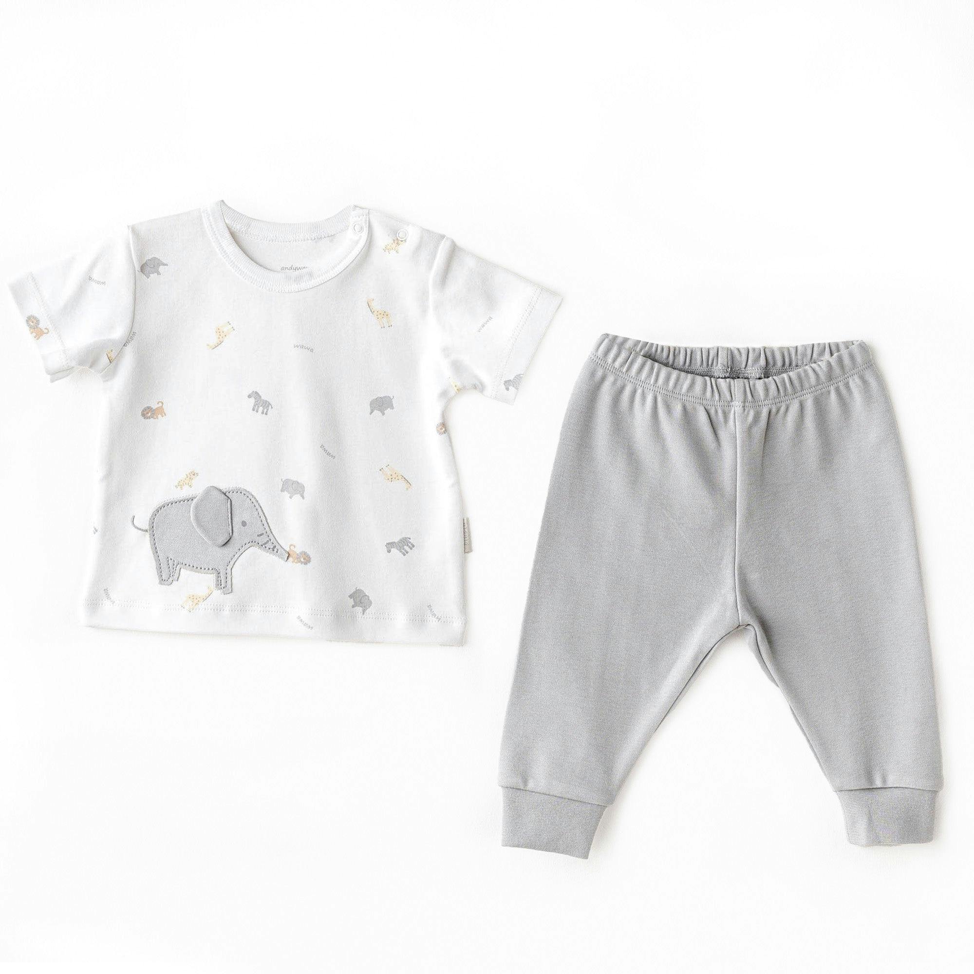 Grey Little King Elephant Pants Outfit