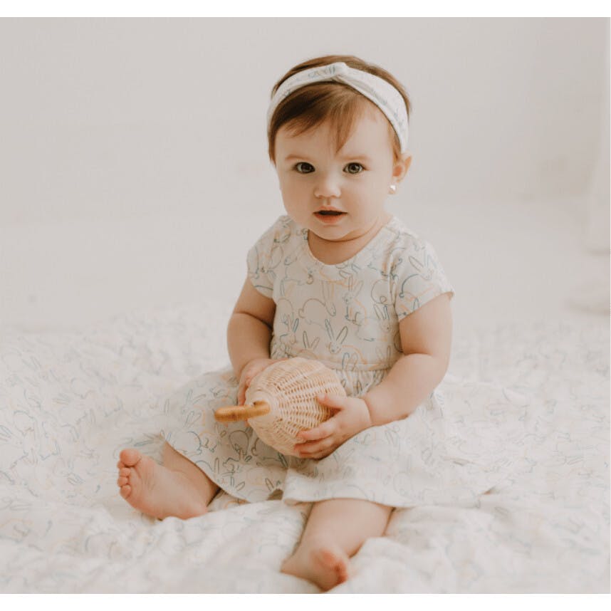 short sleeve twirl dress | bunnies
