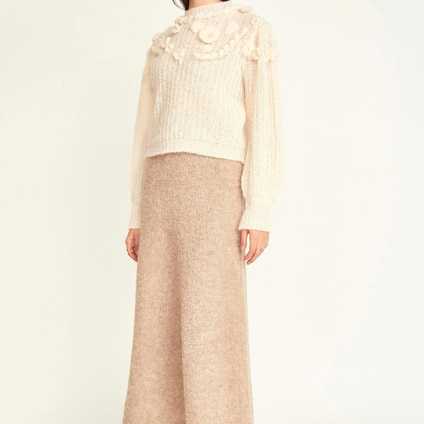 Moritz Embroidered Pullover in Alabaster