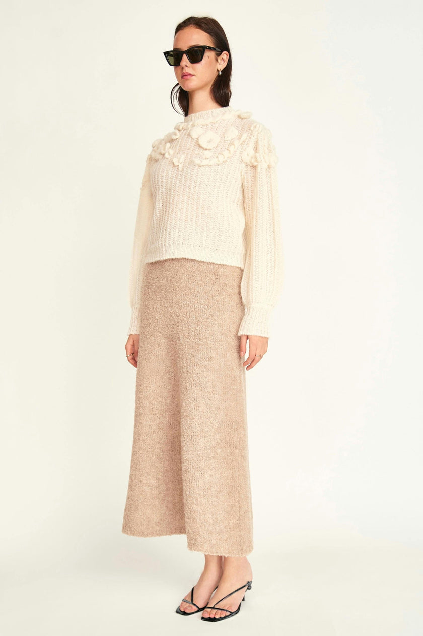 Moritz Embroidered Pullover in Alabaster