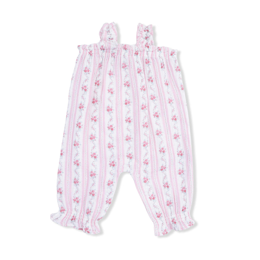 Winding Roses Stripe - Ruffly Strap Overall