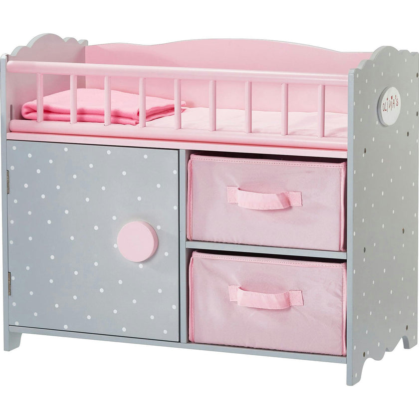 Olivia's Little World Wooden Baby Doll Crib & Cabinet
