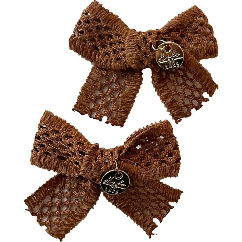 Della Chenille Lace Double Bow Clip
