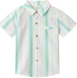 GREEN /GOLD  STRIPE NEWPORT WOVEN SHIRT