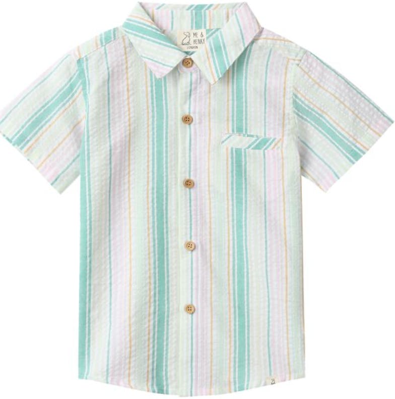 GREEN /GOLD  STRIPE NEWPORT WOVEN SHIRT