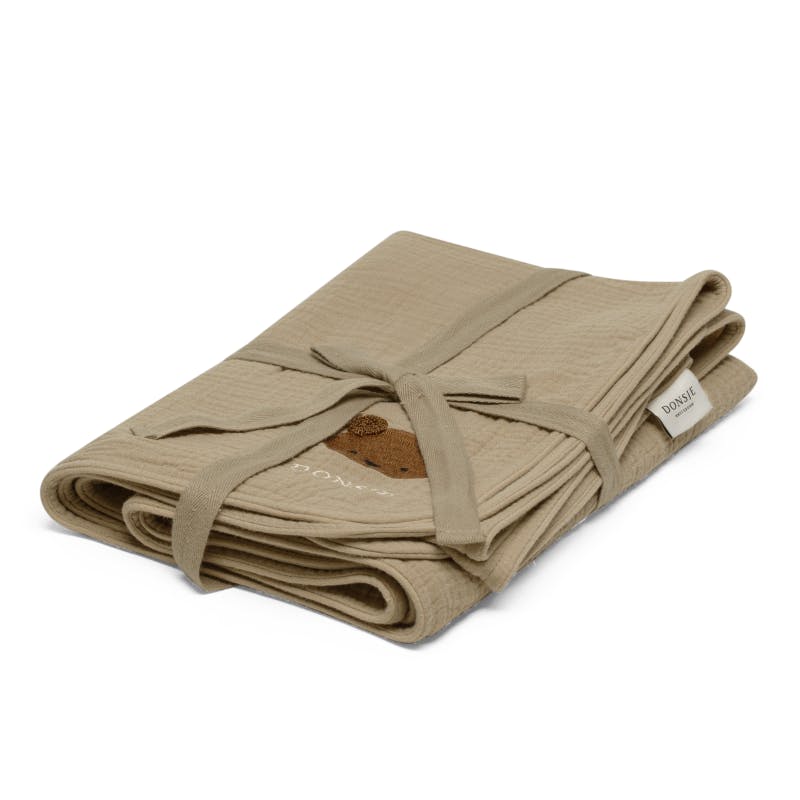 Ploekie Muslin Blanket XL | Bear | Taupe