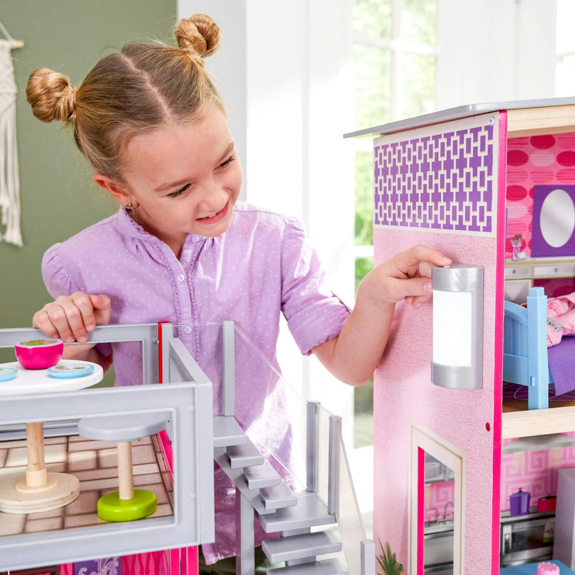 Uptown Wooden Dollhouse with Lights & Sounds