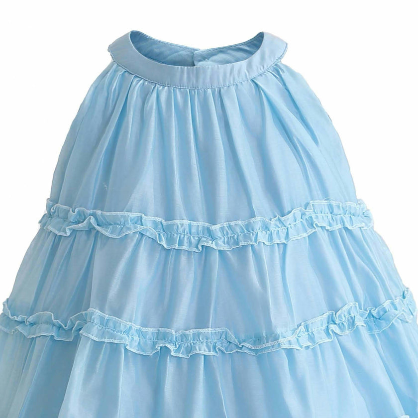 Blue Seralyn Tiered Ruffle Dress