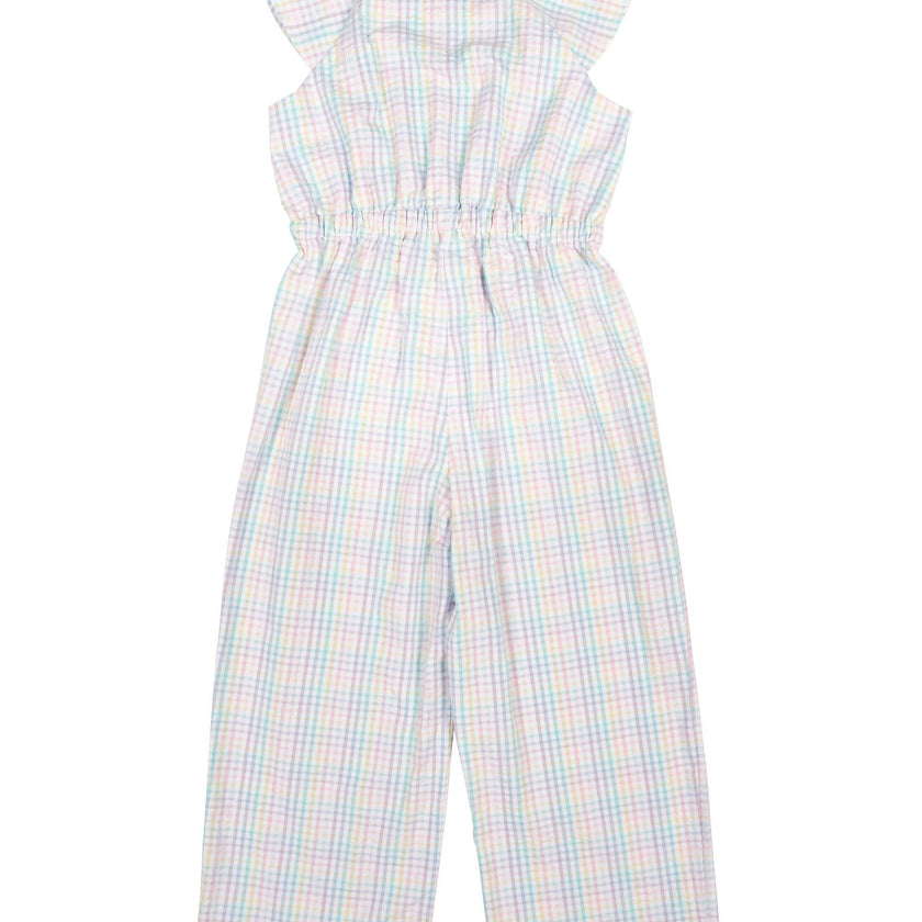 Plaid Seersucker Jumpsuit