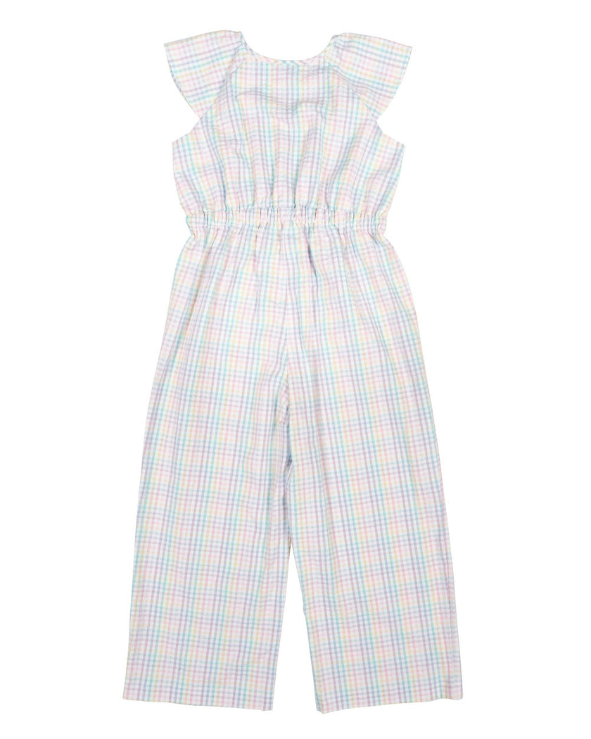 Plaid Seersucker Jumpsuit