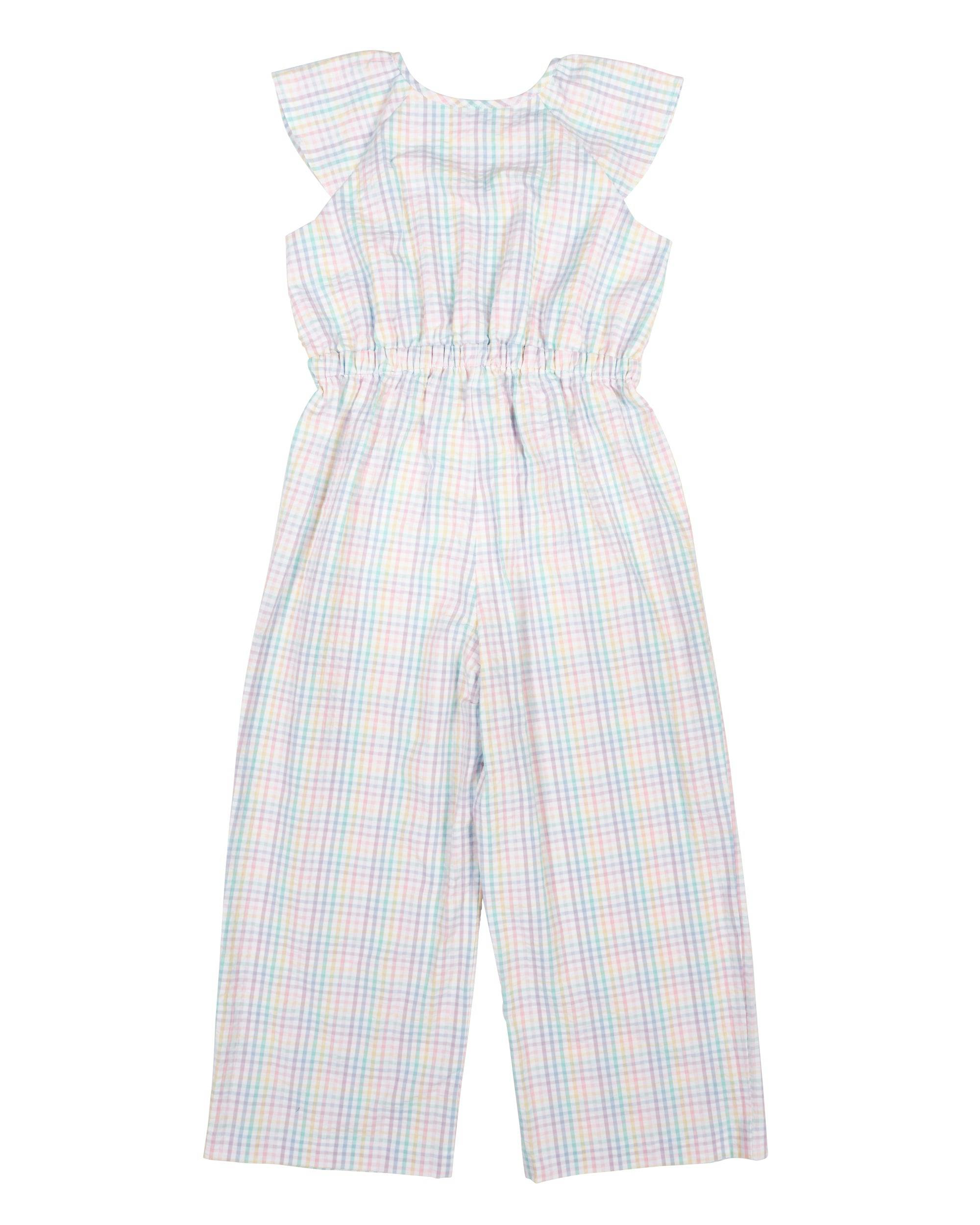 Plaid Seersucker Jumpsuit