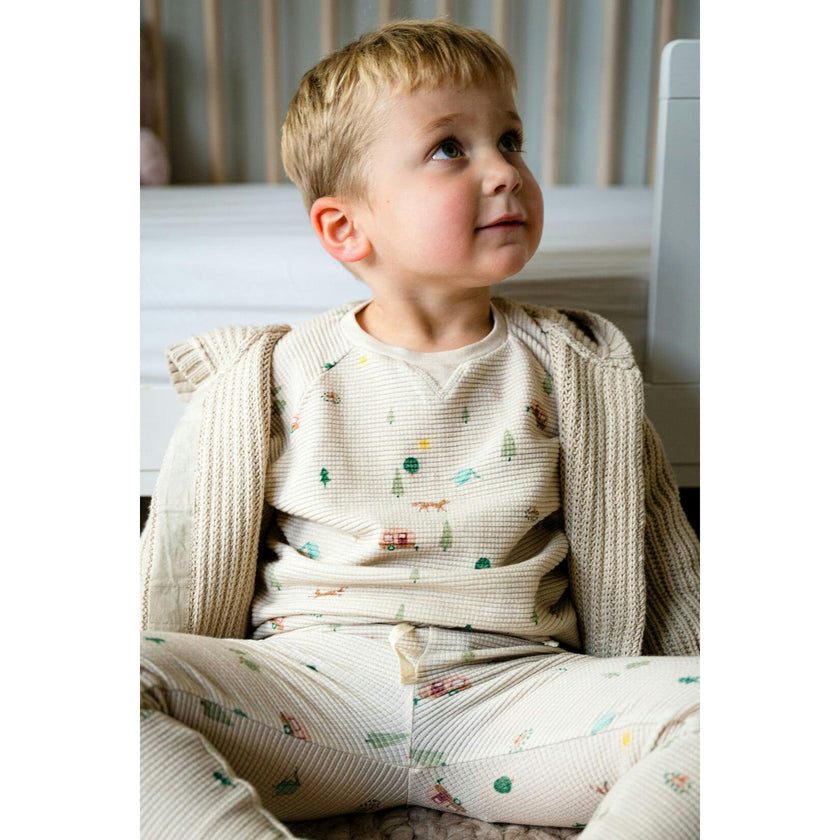 Organic Cotton Waffle Leggings in Camping