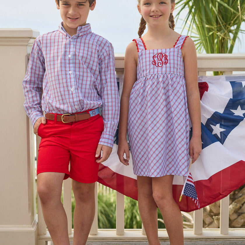Button Down Shirt - Patriotic Plaid
