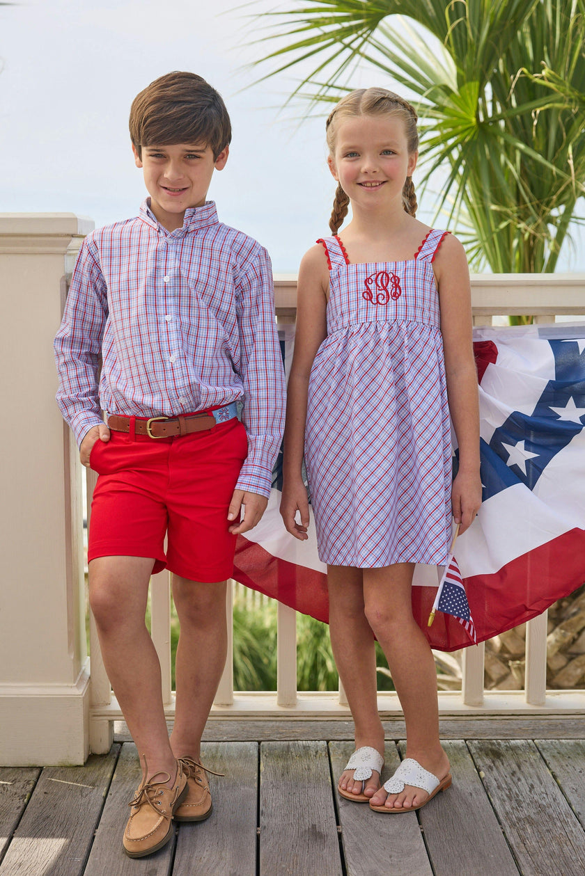 Button Down Shirt - Patriotic Plaid