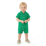 Printed Baby Romper | Green Golf